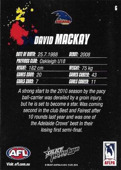 2010 Select AFL Prestige #6 David Mackay Back